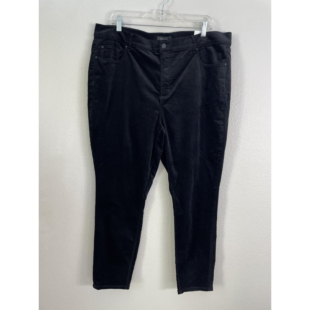 Ann Taylor Jeans Womens 18 Black Velvet‎ Stretch Skinny High Rise Ankle Pants